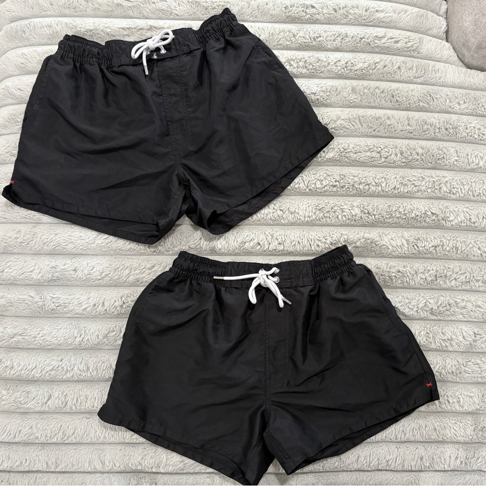 Men’s 2(x)ist Black Swim Shorts with White Drawstring